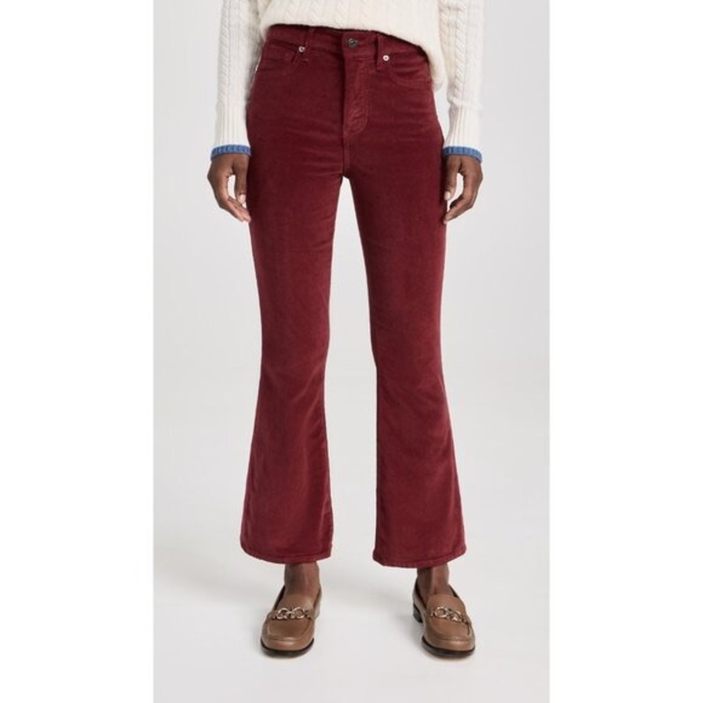 Veronica Beard High Risa Carson Kick flare cords Oxblood 28